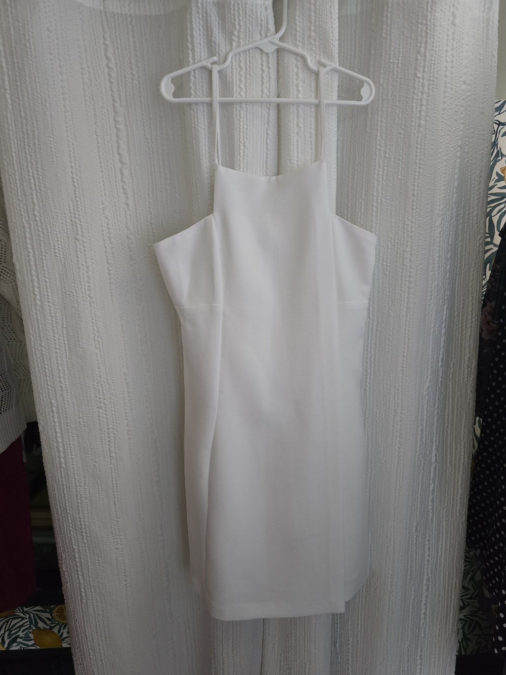 Womens Size 0 White Square-Neck Sheath Dress